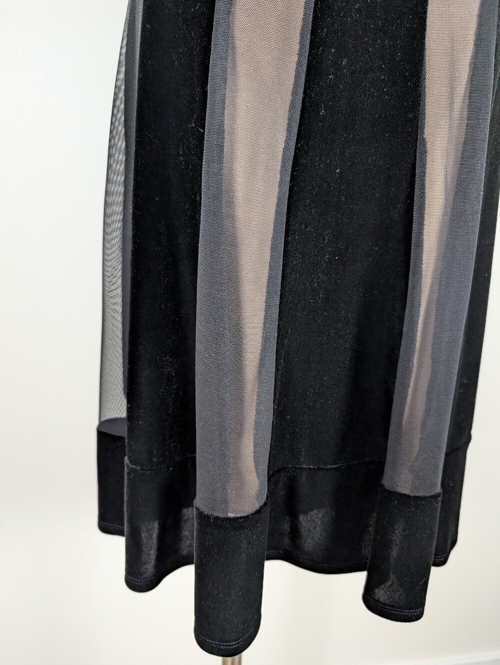 Y2K Connected Velvet Mesh Mini Dress Size 6 Black Gold (y) - Picture 7 of 11